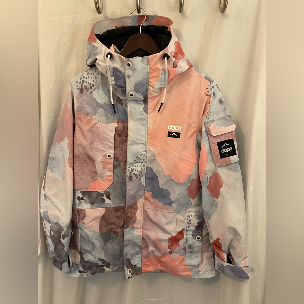 DOPE Multicolor Pastel Camo Ski Jacket - Pink, Blue, Gray